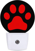 Red Black Dog Paw Night Light Auto Sensor Led Dusk to Dawn Lamp Home Decor for Men Women