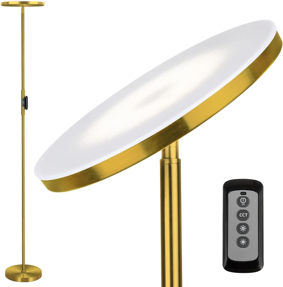 JOOFO Floor Lamp,30W/2400LM Sky LED Modern Torchiere 3 Color Temperatures Super Bright Floor Lamps-Tall Standing Pole Light with Remote &…