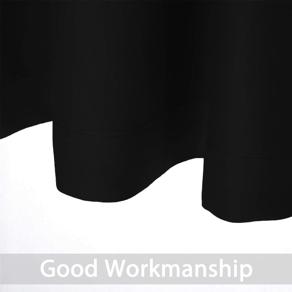 Yakamok Functional Thermal Insulated Eyelet Top Room Darkening Curtain Panels, Energy Efficient Kitchen Grommet Top Curtains for Short…