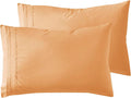 Nestl Orange Pillow Cases - Soft Queen Size Set of 2, 1800 Microfiber, Envelope Closure, 20x30 Inches cotton