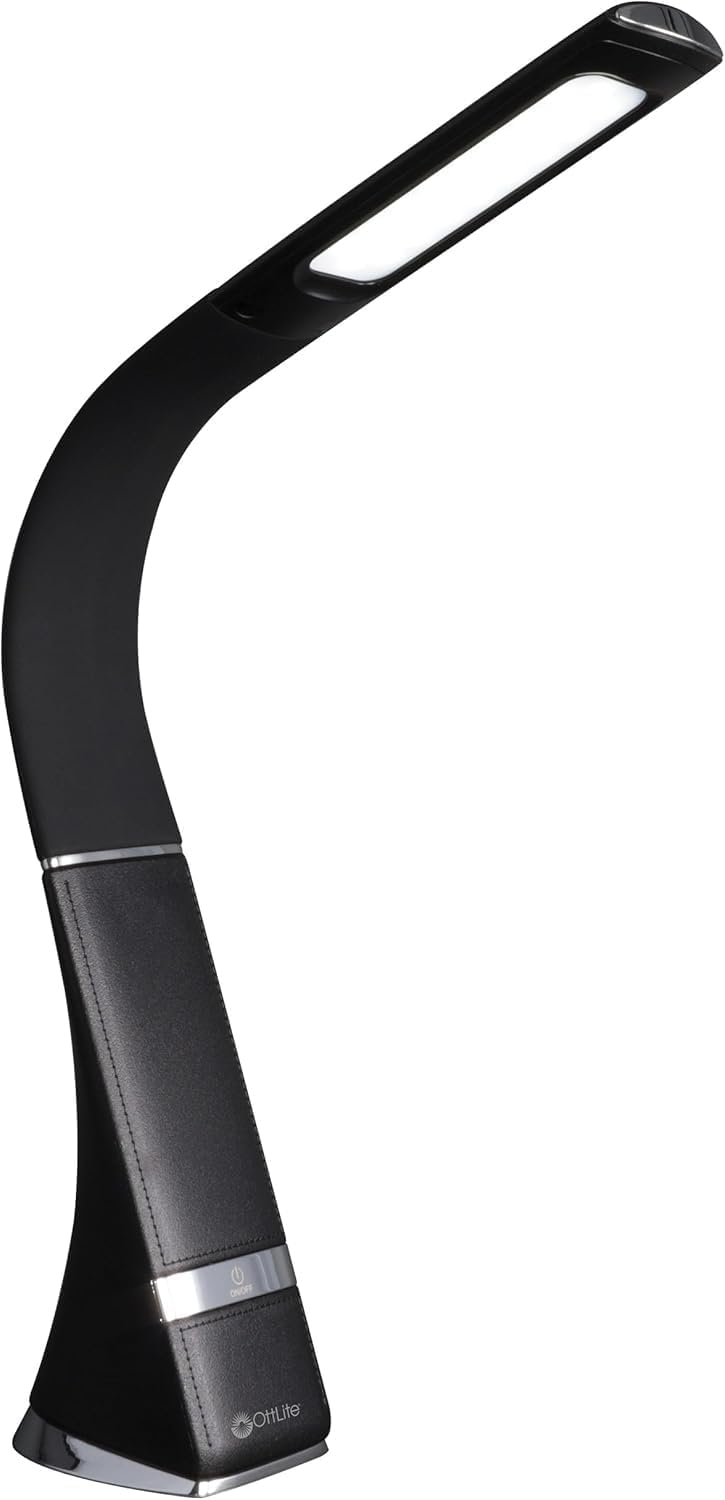 Ottlite Recharge LED Desk Lamp with ClearSun LED Technology - Portable, Dimmable & Flexible Gooseneck - Travel-Friendly Task Lamp with Rech…