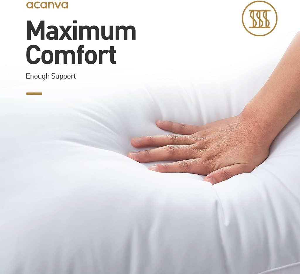 Acanva Bed Pillows for Sleeping, Cooling Hotel Quality with Premium Soft 3D Down Alternative Fill for Back, Stomach or Side Sleepers…