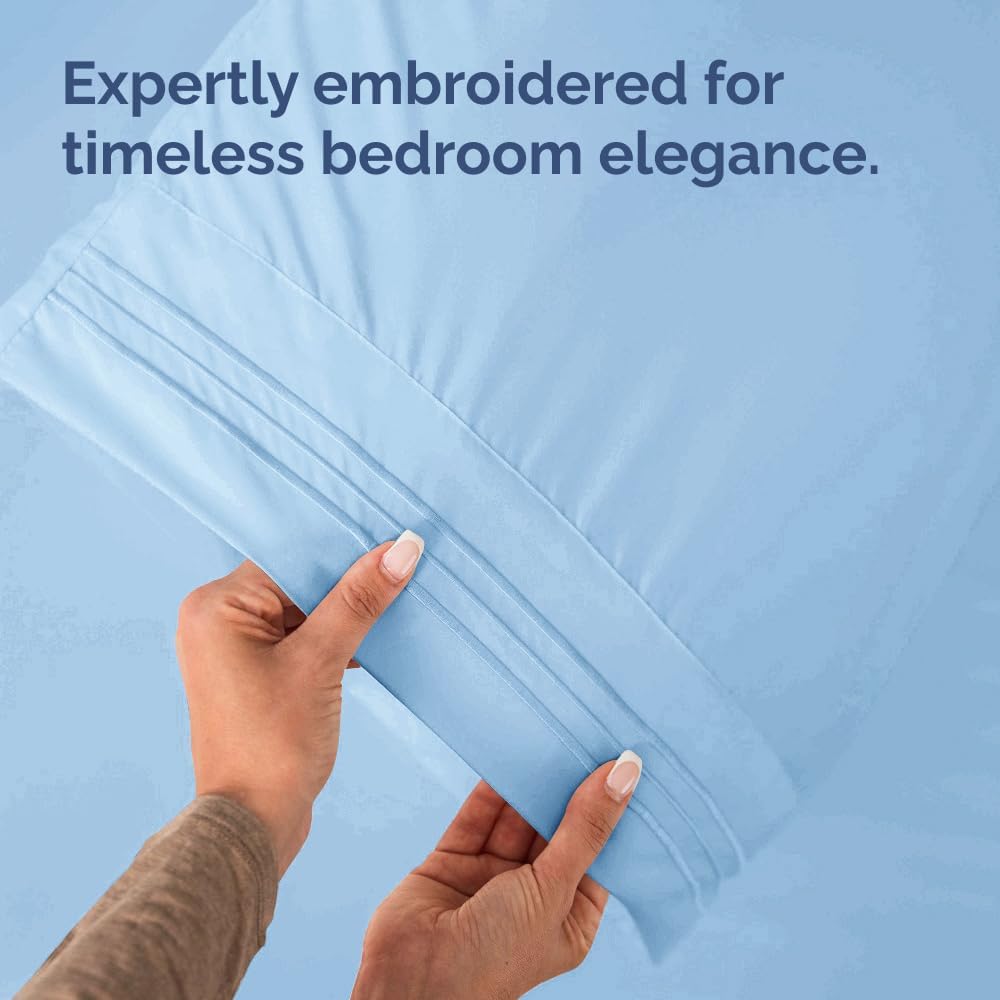 King Standard Pillow Cases Set of 2 - Soft Hotel Quality Pillowcase Covers - Comfy, Cozy & Fade Free - Wrinkle Resistant - Machine…