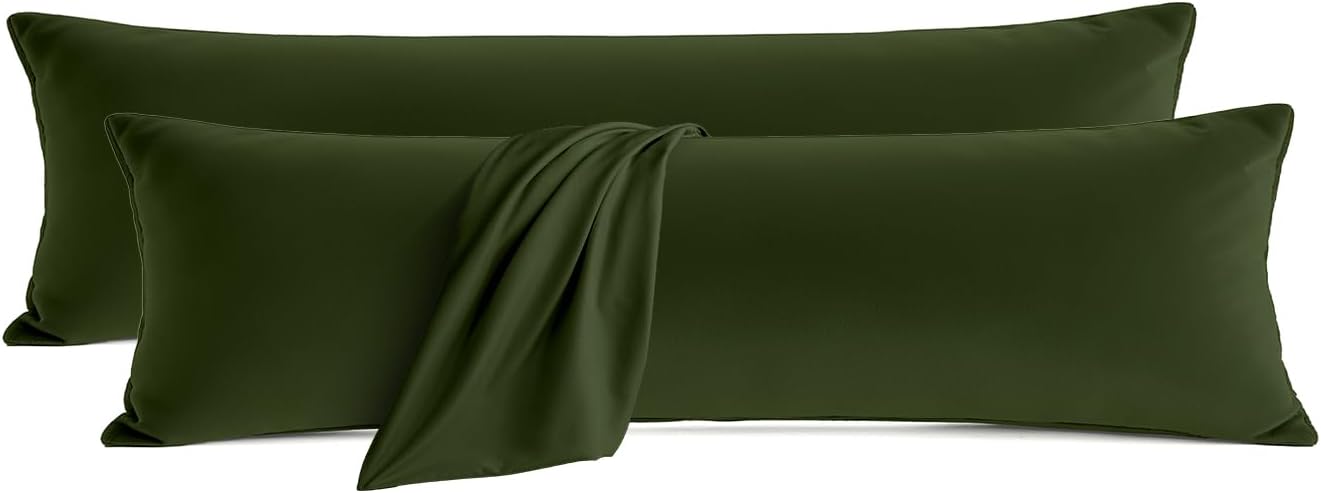 QJFabricCO Q&J Fabric Co. Body Pillow Pillowcase Set of 2, Brushed Microfiber 20x54 Pillow Cases, Soft, Wrinkle-Free, Fade-Resistant, Pillow…