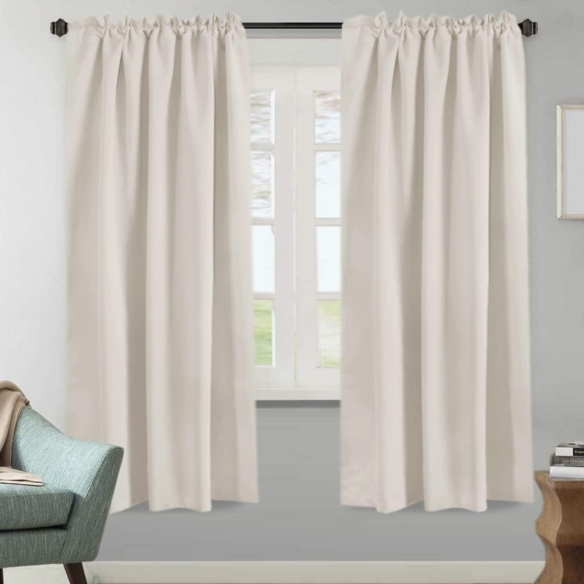 H.VERSAILTEX Light Reducing Curtains Thermal Insulated Window Treatment Panels Room Darkening Privacy Assured Drapes for Living…