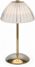 Rosex Rechargeable Cordless Table Lamp, Modern LED Touch Dimmable Desk Lamp with Pleated Shade, Metal Portable Bedside Lamp for Bedroom…