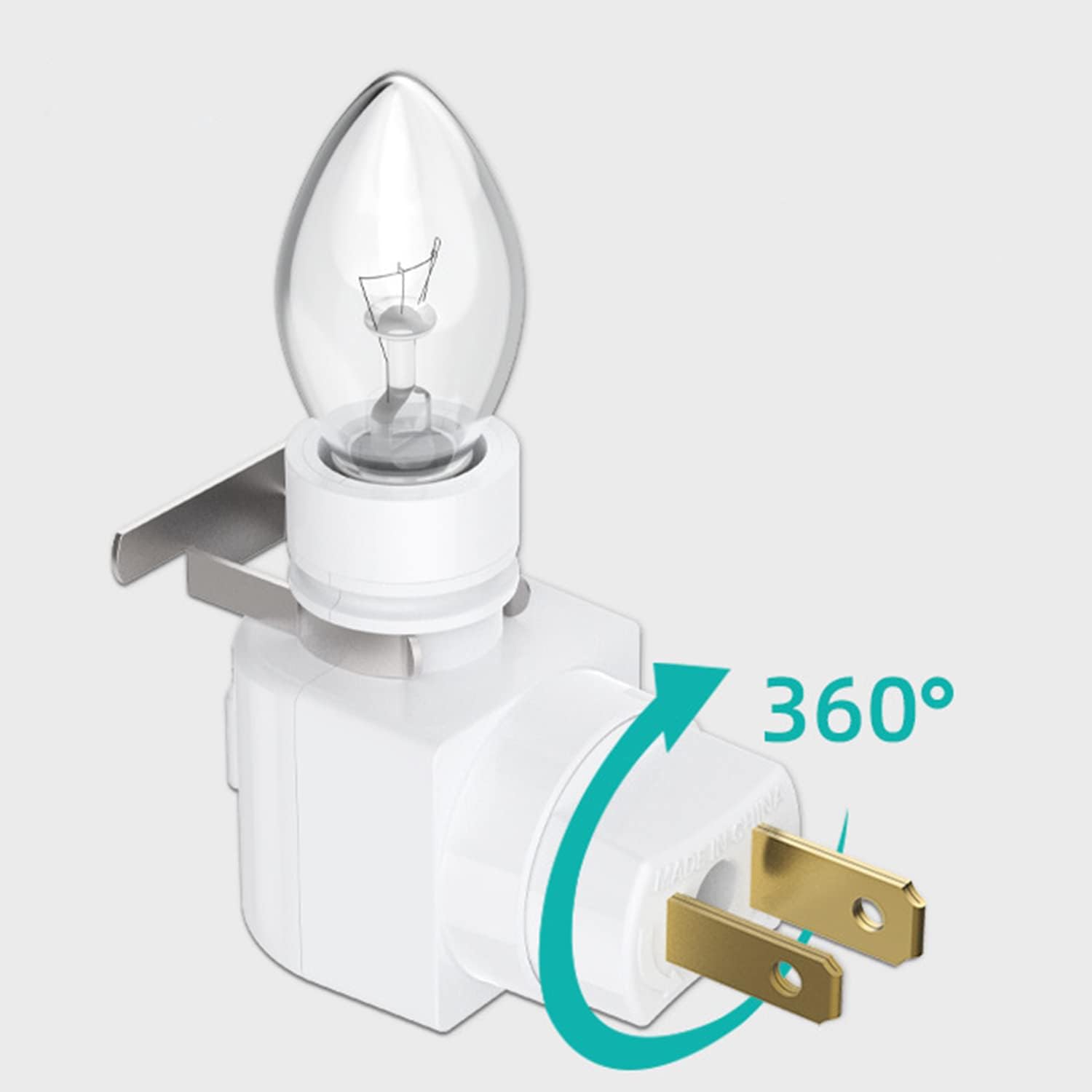 TWDRTDD Plug in Night Light, Adjustable E12 Base Socket Night Light with On/Off Switch for Making Decorative Night Lights (Metal…