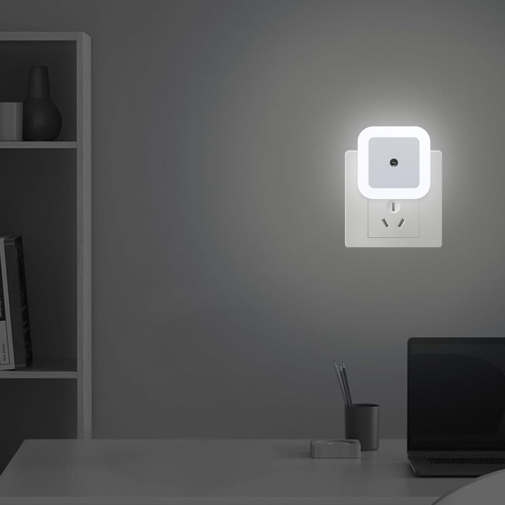 Night Lights Plug into Wall, Automatic LED Night Light with Dusk to Dawn Sensor, Modern Square Night Lite for Hallway & Bedroom, 0.5W…