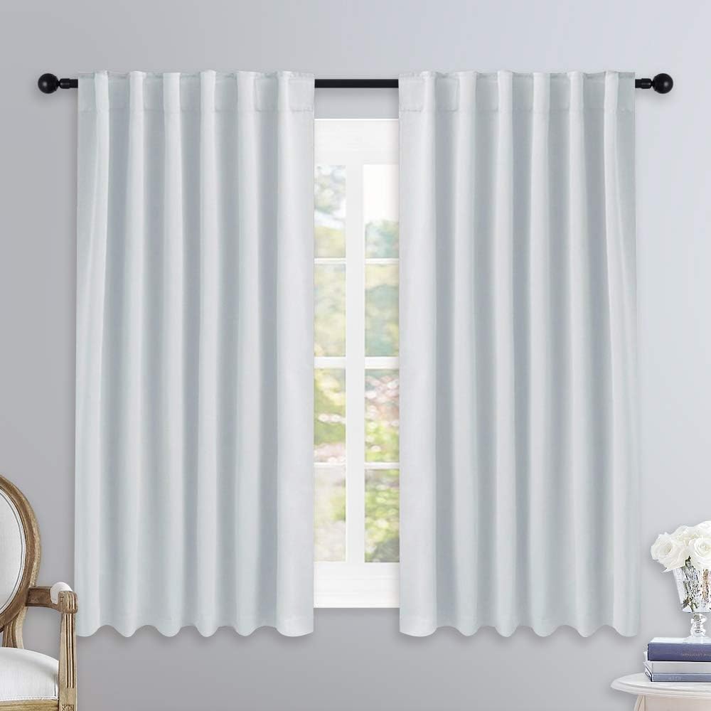 Nicetown Insulated Room Darkening Curtain Panels - (Cloud Grey Color) W52 x L54, 2 Pieces, Room Darkening Window Treatment Drape Panel for…