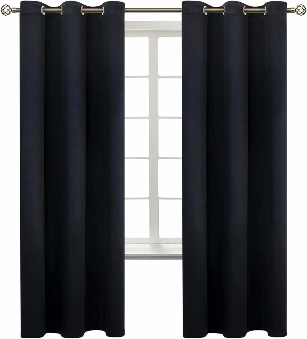BGment Blackout Curtains for Living Room - Grommet Thermal Insulated Room Darkening Curtains for Bedroom, Set of 2 Panels (42 x 72 Inch, Bl…