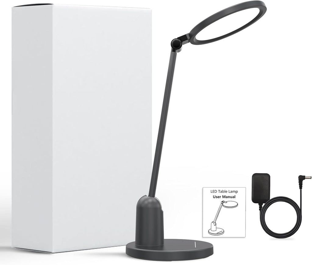 Desk Lamps for Home Office with Stable Base, 1000LM Ultra Bright Eye-Caring LED Desk Light, 3000K-6000K Dimmable Table Lamp with Stepless…