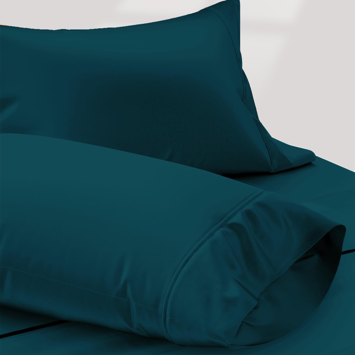 TEXAS LINEN CO. 100% Egyptian Cotton Pillow Cases King Size Set of 2 - Luxury 1200 Series Star Sleepin' Collection Sateen Pillow Covers…