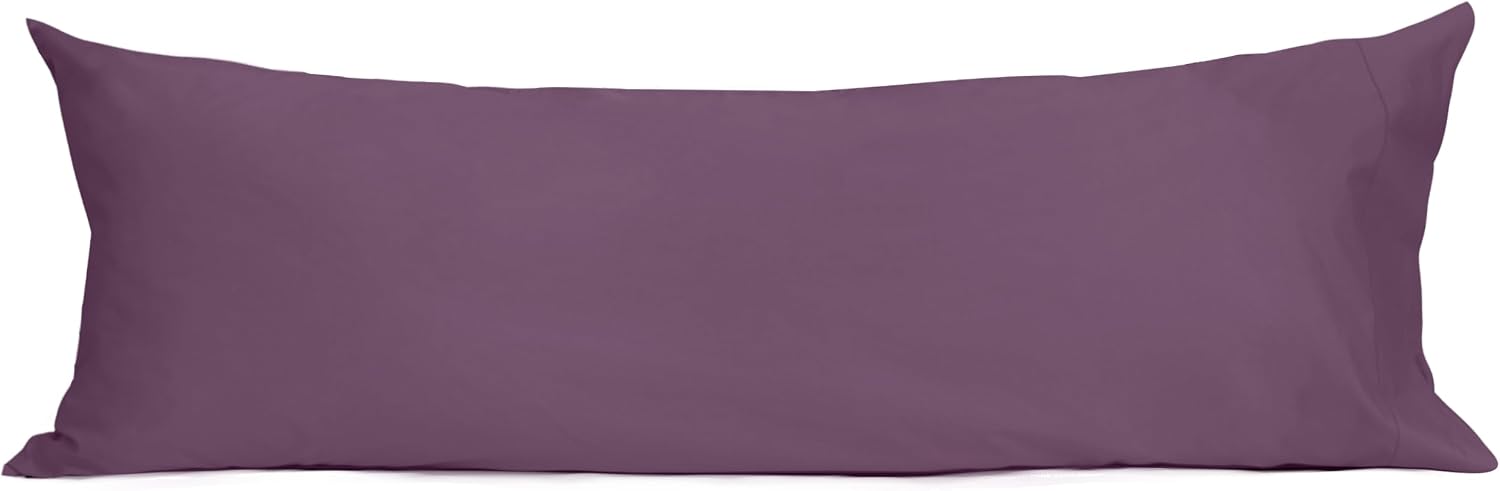 Sunflower Body Pillowcase 100% Cotton Long Pillow Cover/Case Envelope Closure 1 Pack, 20×54 inches Dark Purple, Soft and Breathable