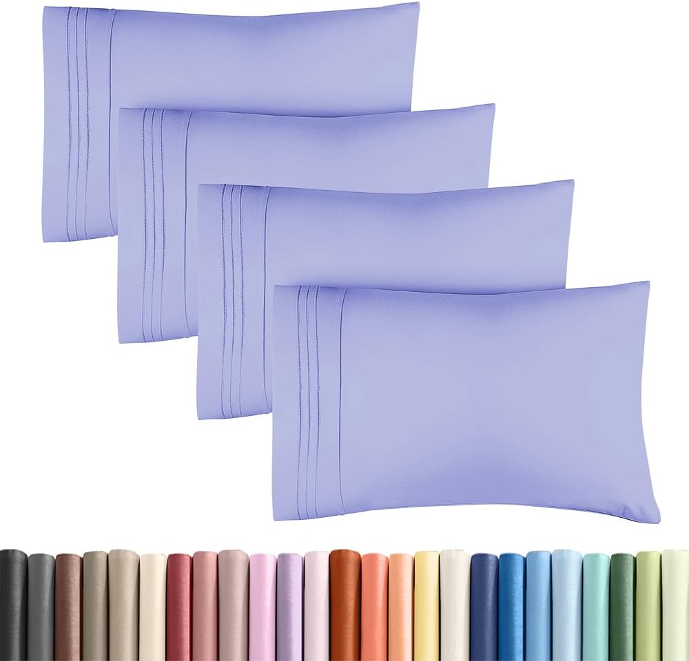 Standard Pillow Cases Set of 4 - Ultra Soft Hotel Quality Pillowcase Covers - Comfy Bedding for Women, Men, Kids & Teens - Machine…