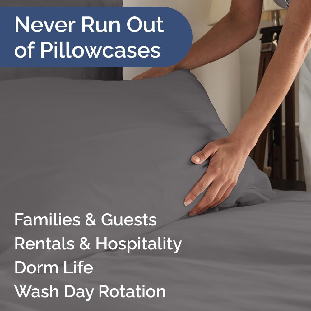 Queen Pillow Cases Set of 10 - Ultra Soft Hotel Quality Pillowcase Covers - Comfy, Cozy & Wrinkle Free - Shrink, Stain and Fade Resistant…