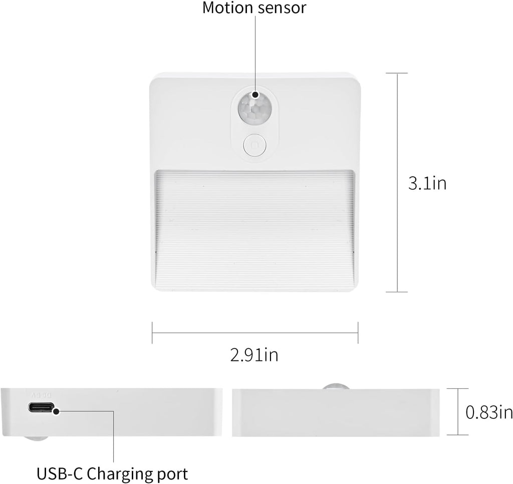 ASAWASA LED Motion Sensor Night Light, 7 Colors Rechargeable Magnetic Decor Wall Lights, Dimmable, Suitable for Bathroom hallways…