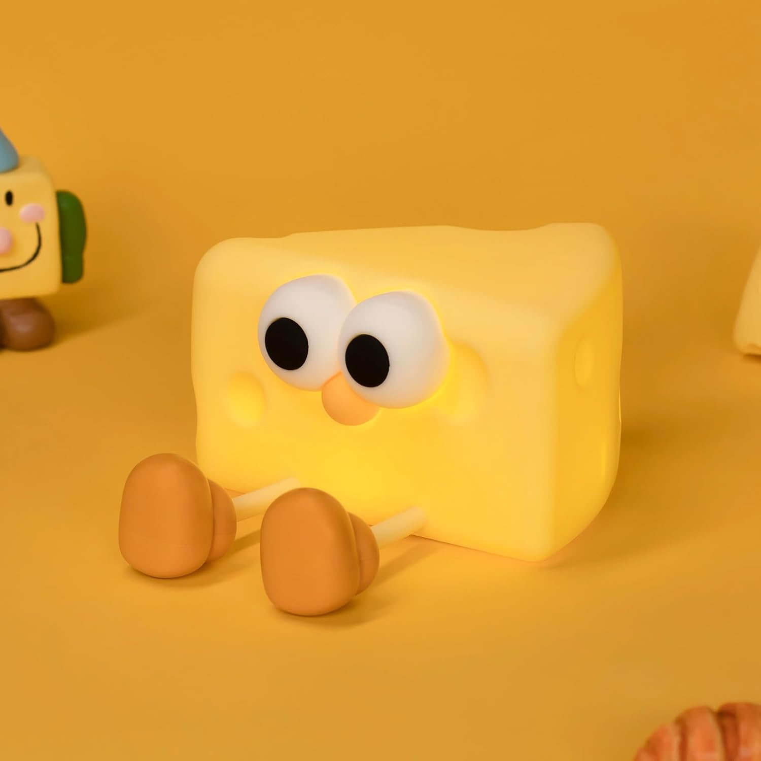 Led Cute Cheese Night Light, Dimmable Nursery Kawaii Lamps, Super Squishy Silicone USB Rechargeable Touch Control Night Lamp for Kids…