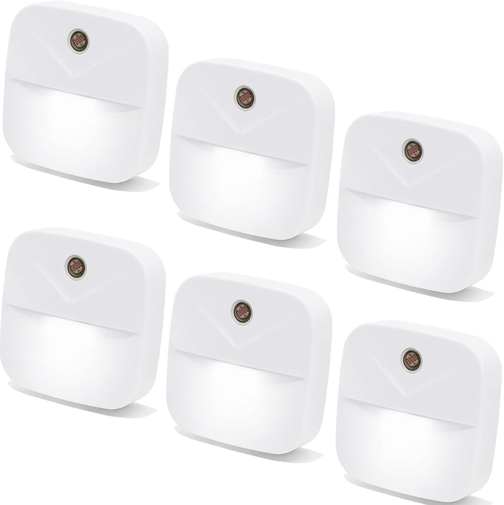 6 Pack Night Light Plug in, White LED Nightlights with Smart Dusk to Dawn Sensor, Plug into Wall Nightlights Suitable for Bedroom…