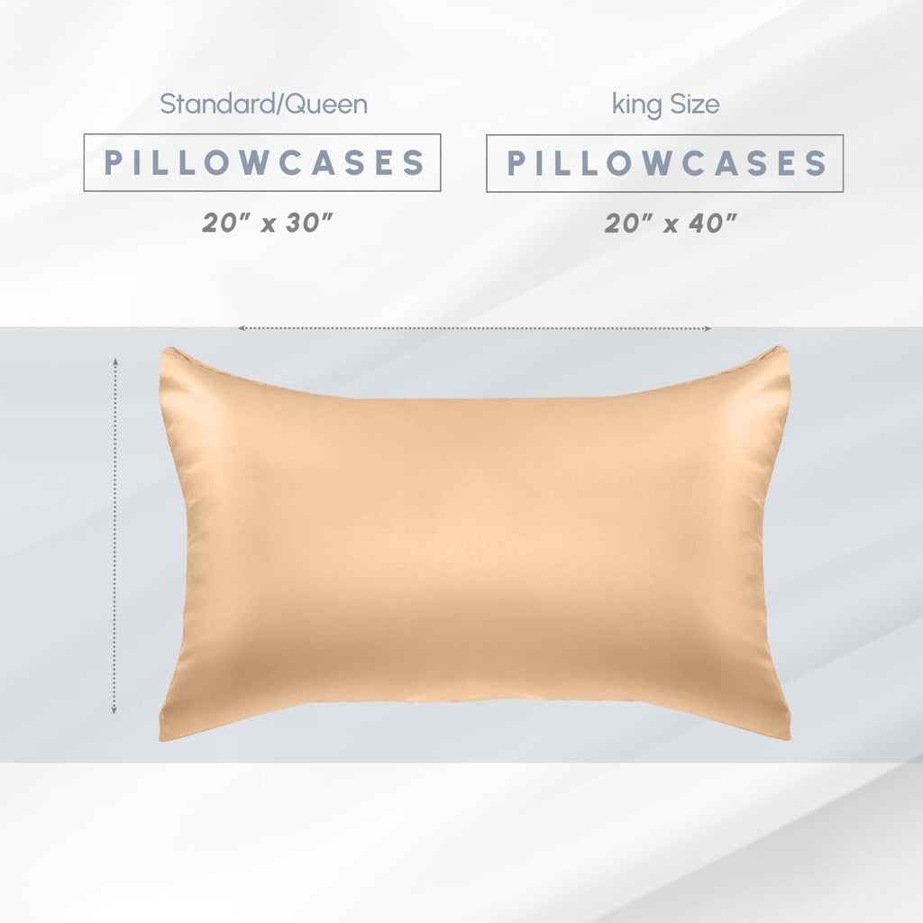Elegantcomfort Elegant Comfort 4-Pack Cooling Viscose Satin Pillowcase Set with Hidden Zipper Closure, Silky Smooth for Hair and fabric…