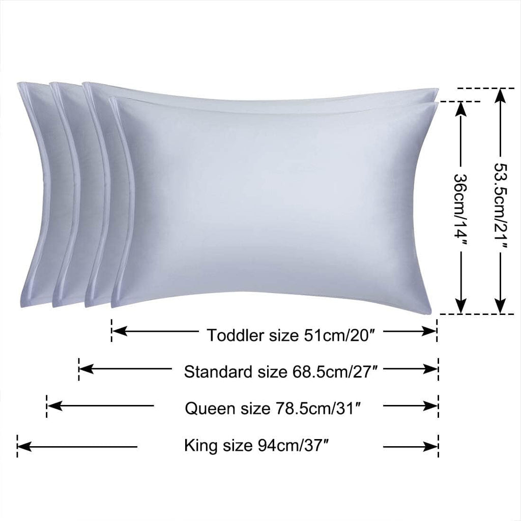 uxcell King Satin Pillowcase with Zipper, Super Soft and Luxury, Silky Pillow Cases Covers Set of 2, 21"x37", Silver