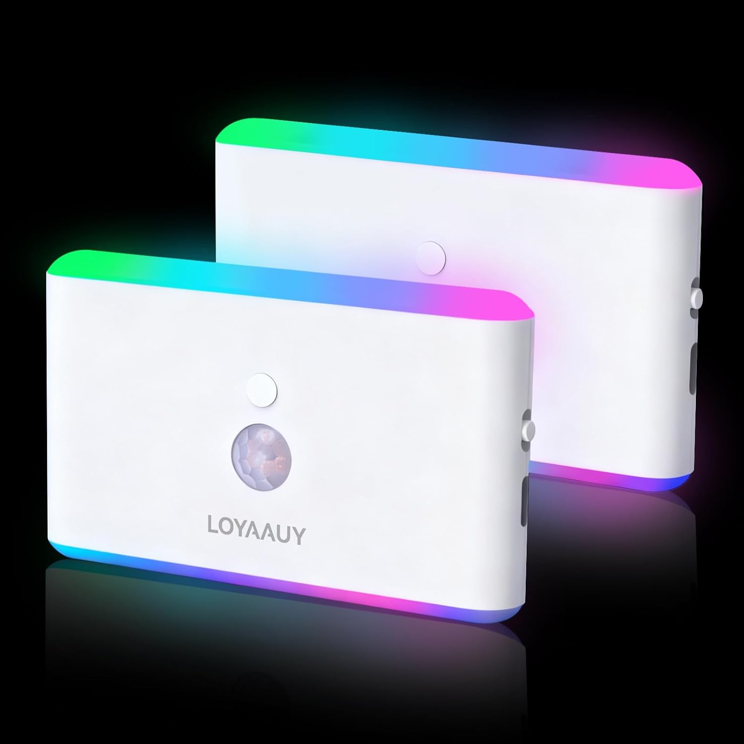 Motion Sensor Night Light 2-Pack, Cruise Approved Rechargeable Magnetic LED Nightlight, Warm & RGB Soft Dimmable, Wireless USB Auto…
