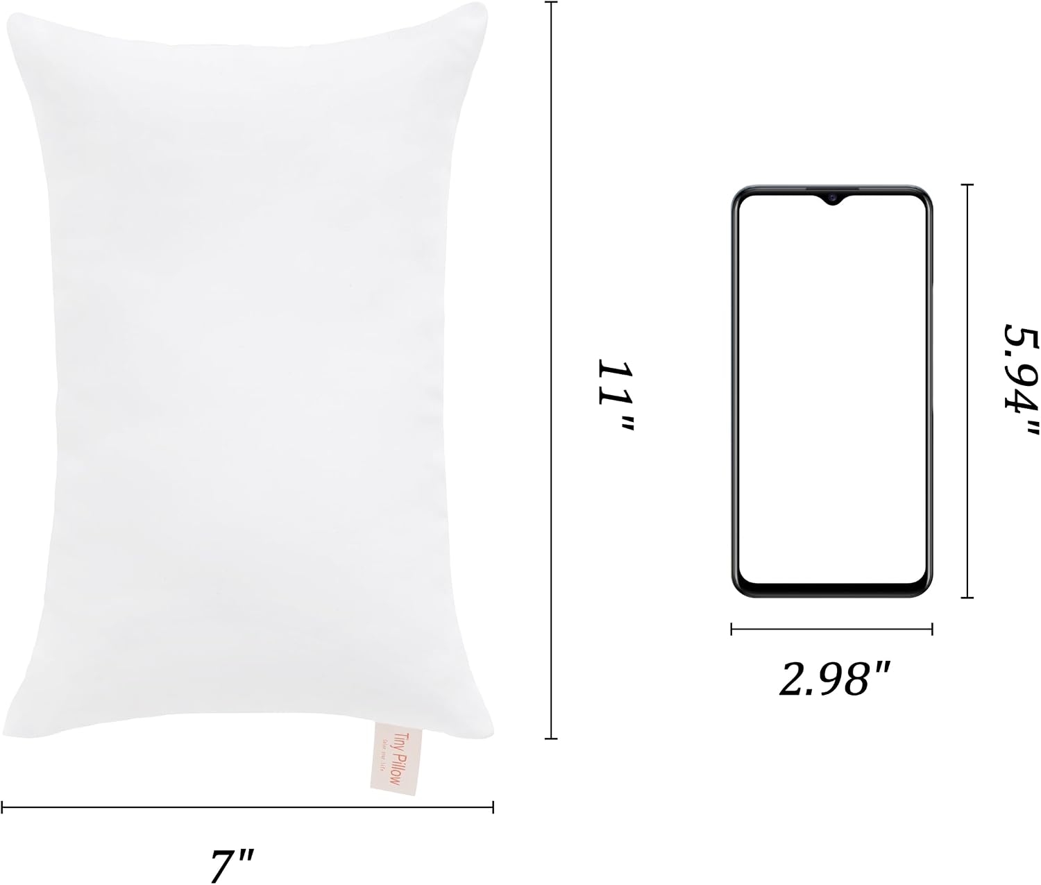 BEDSUM Tiny Pillows, 11x7 Mini Microfiber Small Pillow for Neck and Lumbar Support - Machine Washable Cushion for Office Desk…