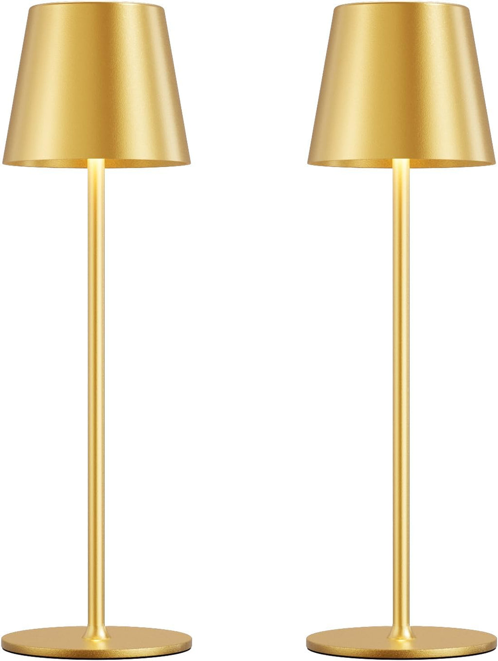 Cordless Table Lamp Rechargeable Gold - KK 2 Pack 5000mAH Battery Operated Lamp for Dining Table, 3 Color Stepless Dimming Wireless Lamp…
