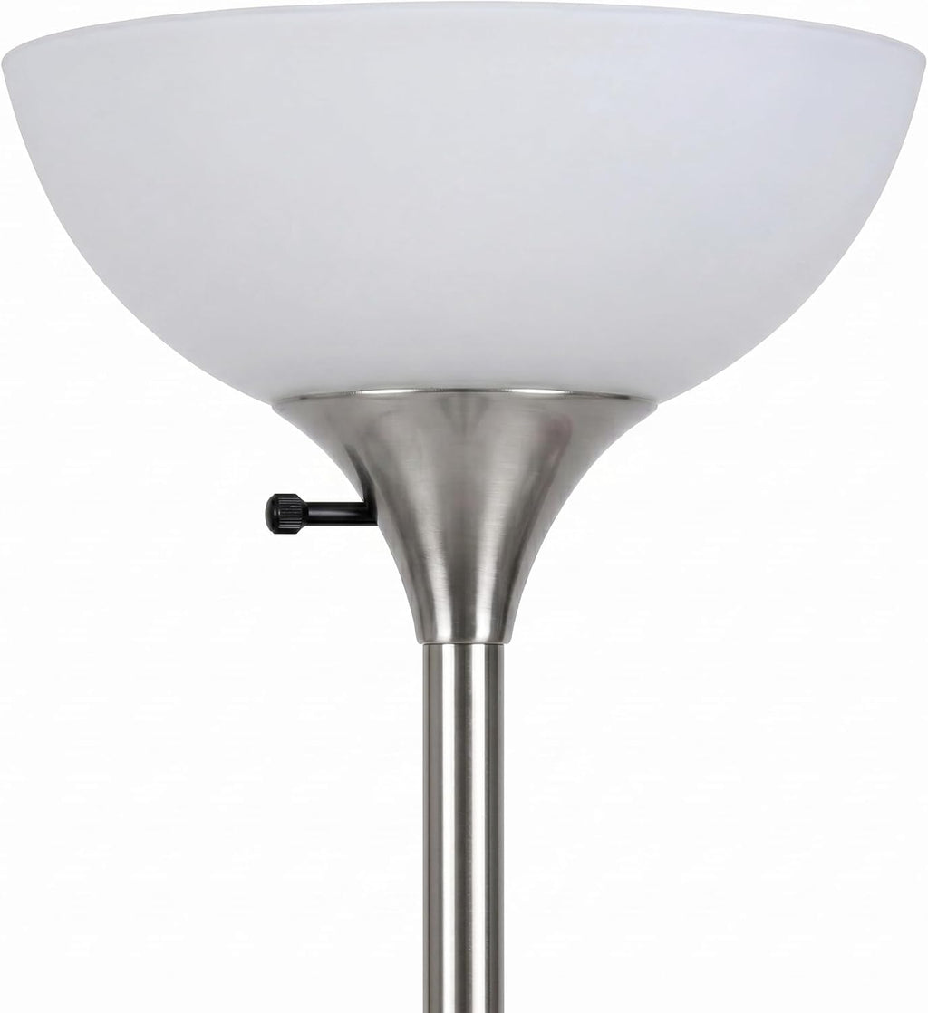 Brightech Sky Dome Double LED Floor lamp, Torchiere Super Bright Floor Lamp with 2 Reading Lamps for Living Rooms & Offices - Dimmable…