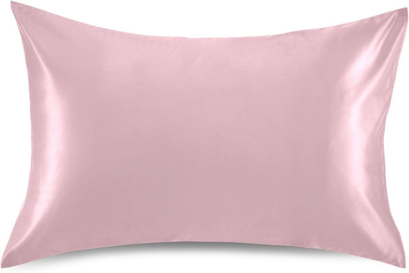 Pink Color Pillow Covers Silk Pillowcase for Hair and Skin Breathable Smooth Soft Satin Pillowcase King Size Pillow Case for Hot Sleepers…