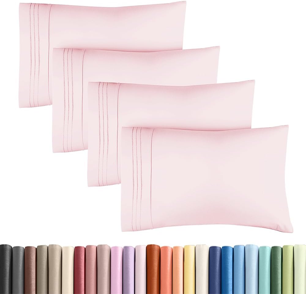 King Standard Pillow Cases Set of 4 - Soft Hotel Quality Pillowcase Covers - Comfy Bedding for Women, Men, Kids & Teens - Machine…