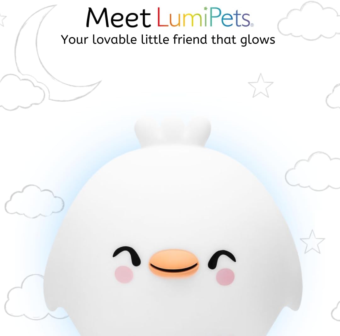 Lumipets Clara the Chick Squishy Silicone Night Light for Kids | Cute Night Light with Remote & Touch Control for Baby & Toddler Bedrooms…