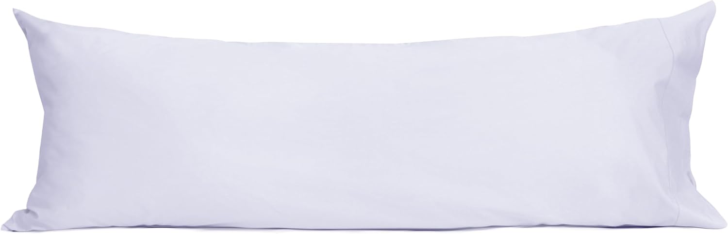Sunflower Body Pillowcase 100% Cotton Long Pillow Cover/Case Envelope Closure 1 Pack, 20×54 inches Light Purple, Soft and Breathable