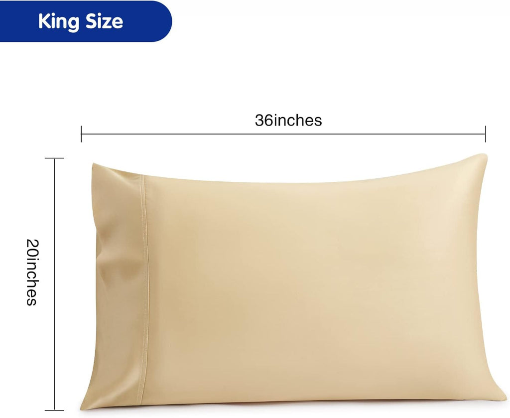 Stnomyhome 100% Eucalyptus Tencel Lyocell Cooling Pillowcase Set of 2, Moisture Wicking, Temperature Regulating, Soft &Smooth Sateen Pillow…