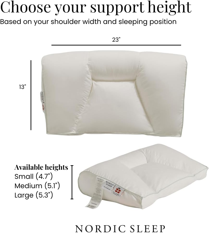 FOSSFLAKES - Orthopaedic Neck Support Pillow - Down Alternate Exclusive Filing, Pillow for Side Sleepers, Back Sleepers & Stomach Sleepers…
