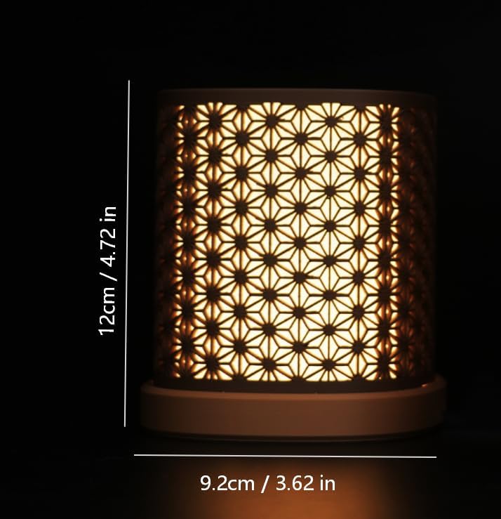 Contemporary Style Table Lamp, Bedside Night Light, Cylindrical Cutout Pattern Shade, Includes Light Source (Small, 1 PC)