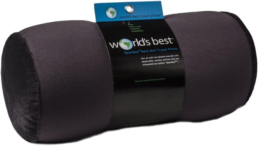 Wolf Essentials Microbead Bolster Tube Travel Pillow - Compact Neck Roll Pillow for Airplane, Car, or Home - Soft Lumbar Support Pillow –…