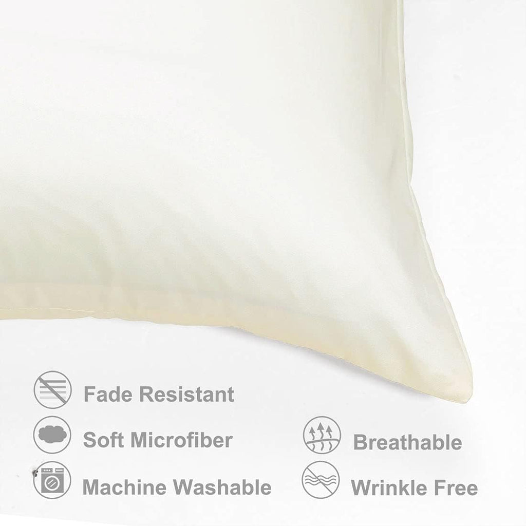 uxcell Standard Satin Pillowcase with Zipper, Super Soft and Luxury, Silky Pillow Cases Covers Set of 2, 21"x27", Pearl White