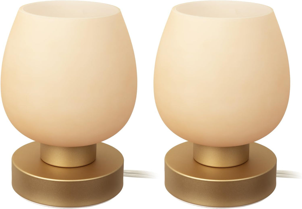Touch Bedside Table Lamp Set of 2 - Small Modern Table Lamp for Bedroom Living Room Nightstand, 3-Way Dimable Desk lamp with Desert…