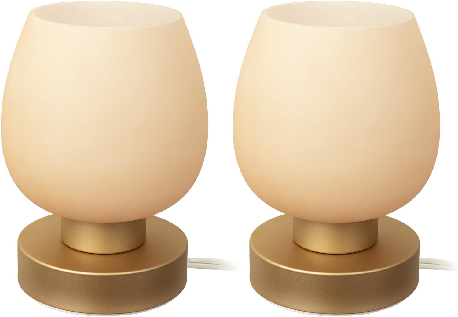 Touch Bedside Table Lamp Set of 2 - Small Modern Table Lamp for Bedroom Living Room Nightstand, 3-Way Dimable Desk lamp with Desert…