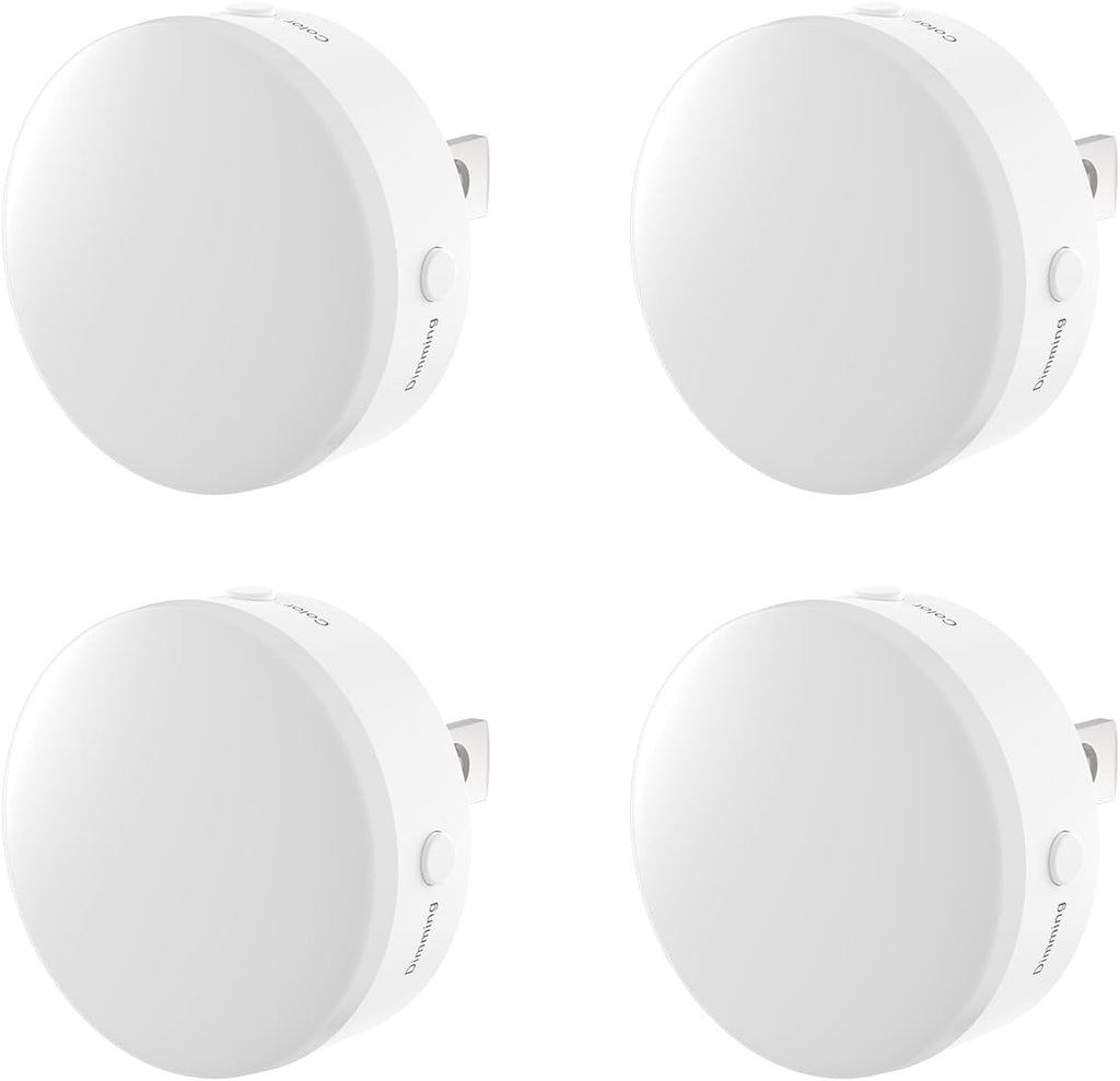 Junlitgroup Mini Plug in Night Light, Dusk to Dawn Sensor, 4-Color, LED Toilet Night Lights, Dimmable Color Changing, for Kids Breastfeedin…