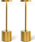 Swinerton Cordless Table Lamp Set of 2, Gold 5000mAh Rechargeable Battery Operated Lamps, Wireless 3 Color Dimmable Touch Lamp Table…