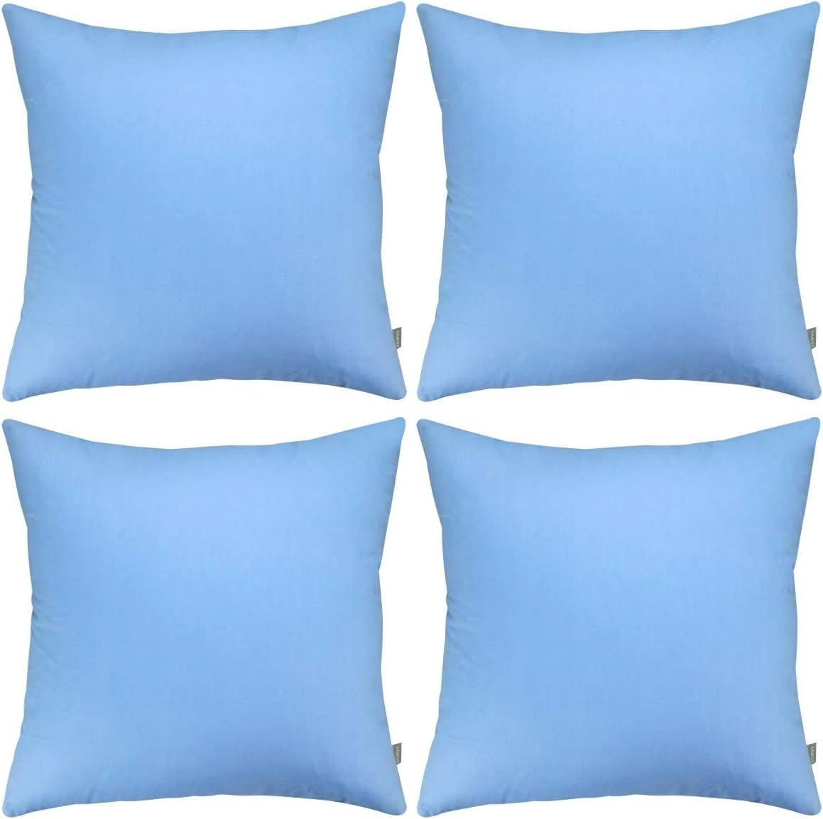 Thmyo 4-Pack 100% Cotton Comfortable Solid Decorative Throw Pillow Case, Thmyo Square Cushion Cover Pillowcase Sublimation Blank Pillow Cove…