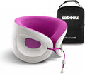Cabeau Evolution X Deluxe - Best Travel Neck Pillow with Travel Bag (Light Gray/Purple)