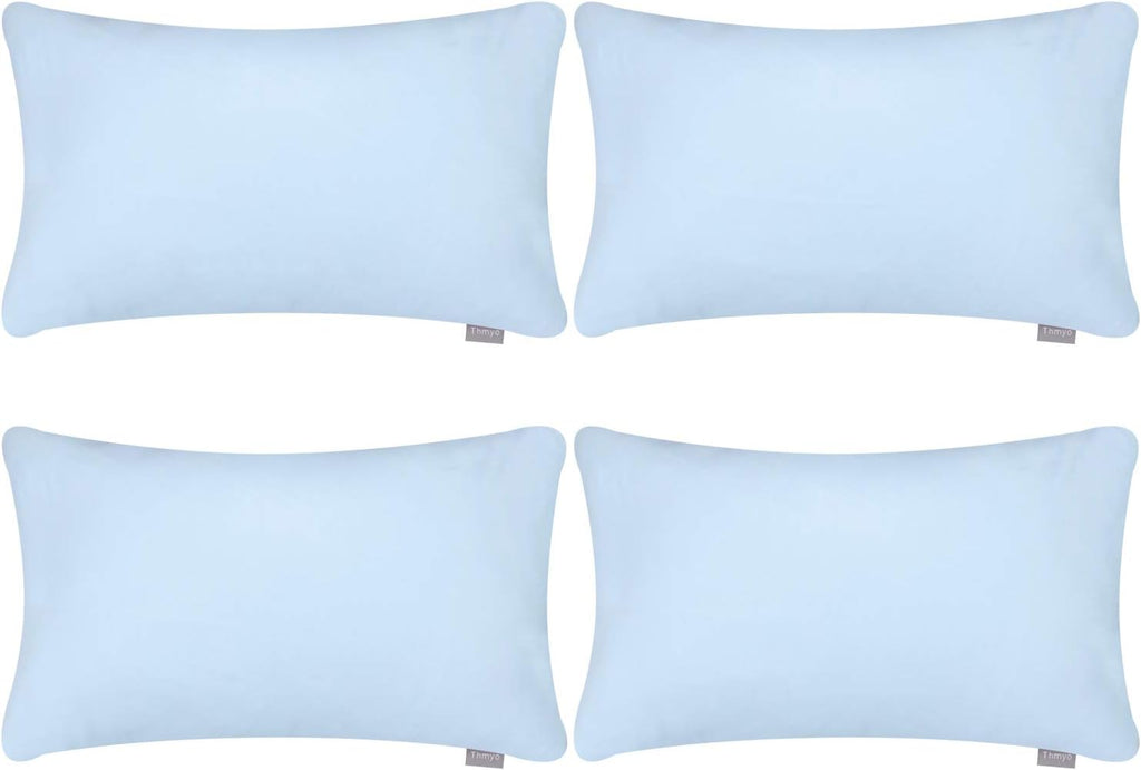 Thmyo 4-Pack 100% Cotton Lumbar Comfortable Solid Decorative Throw Pillow Case, Thmyo Rectangle Cushion Cover Pillowcase Sublimation Blank P…