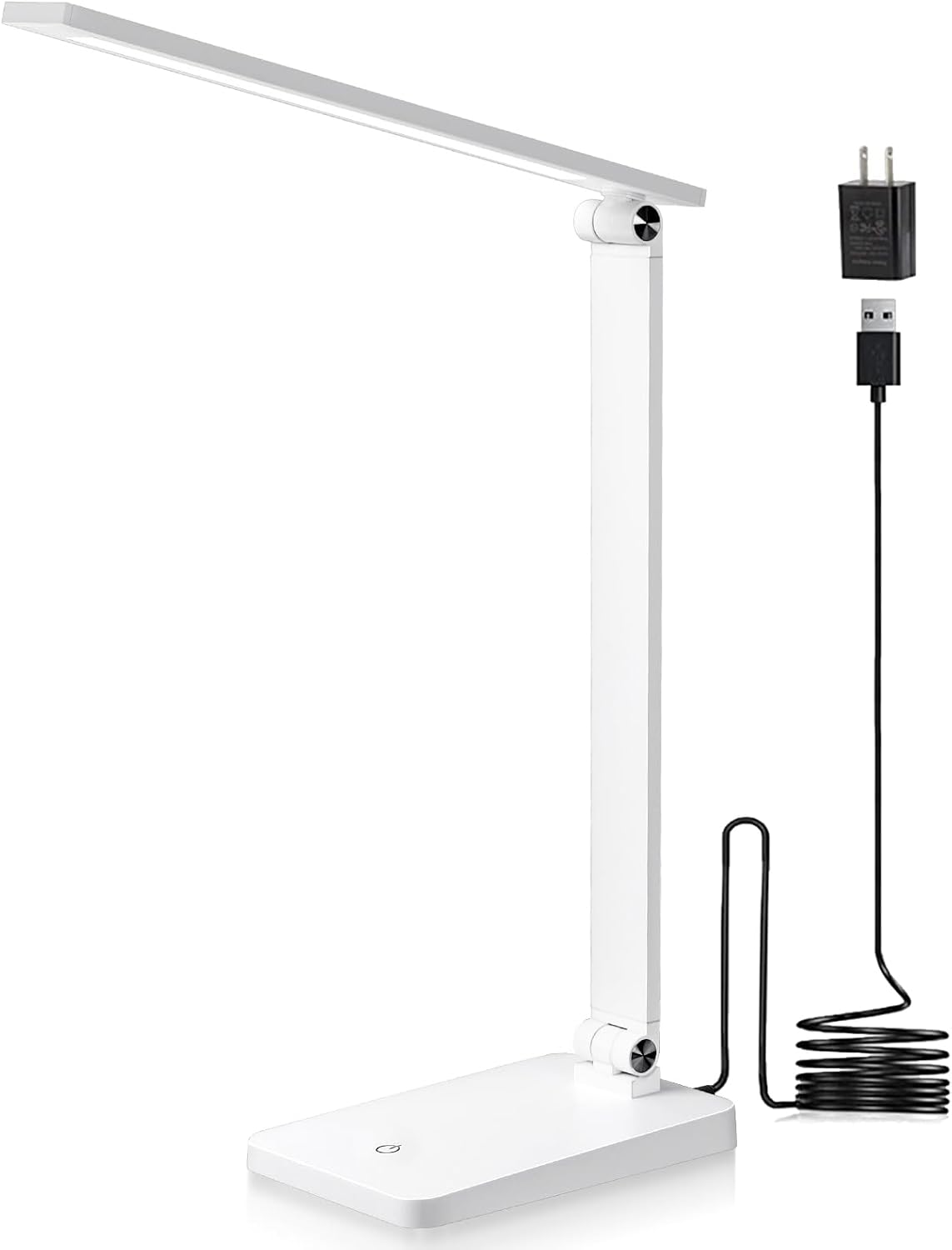 LED Desk Lamp for Home Office, 3 Levels Dimmable Desk Light with USB Charging Port, Reading Lamp for Table Study Work Office Nail Craft…