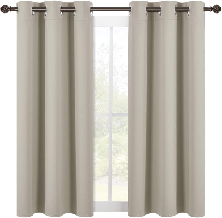 NICETOWN Modern Blackout Curtains Noise Reducing, Thermal Insulated and Privacy Room Darkening Drape Panels for Boy's Guest Room Door…