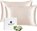 Ravmix Silk Pillow Cases 2 Pack with Zipper, 21momme Mulberry Silk Pillowcase for Hair Skin, Soft Smooth Breathable Cool Pillow Cover for B…