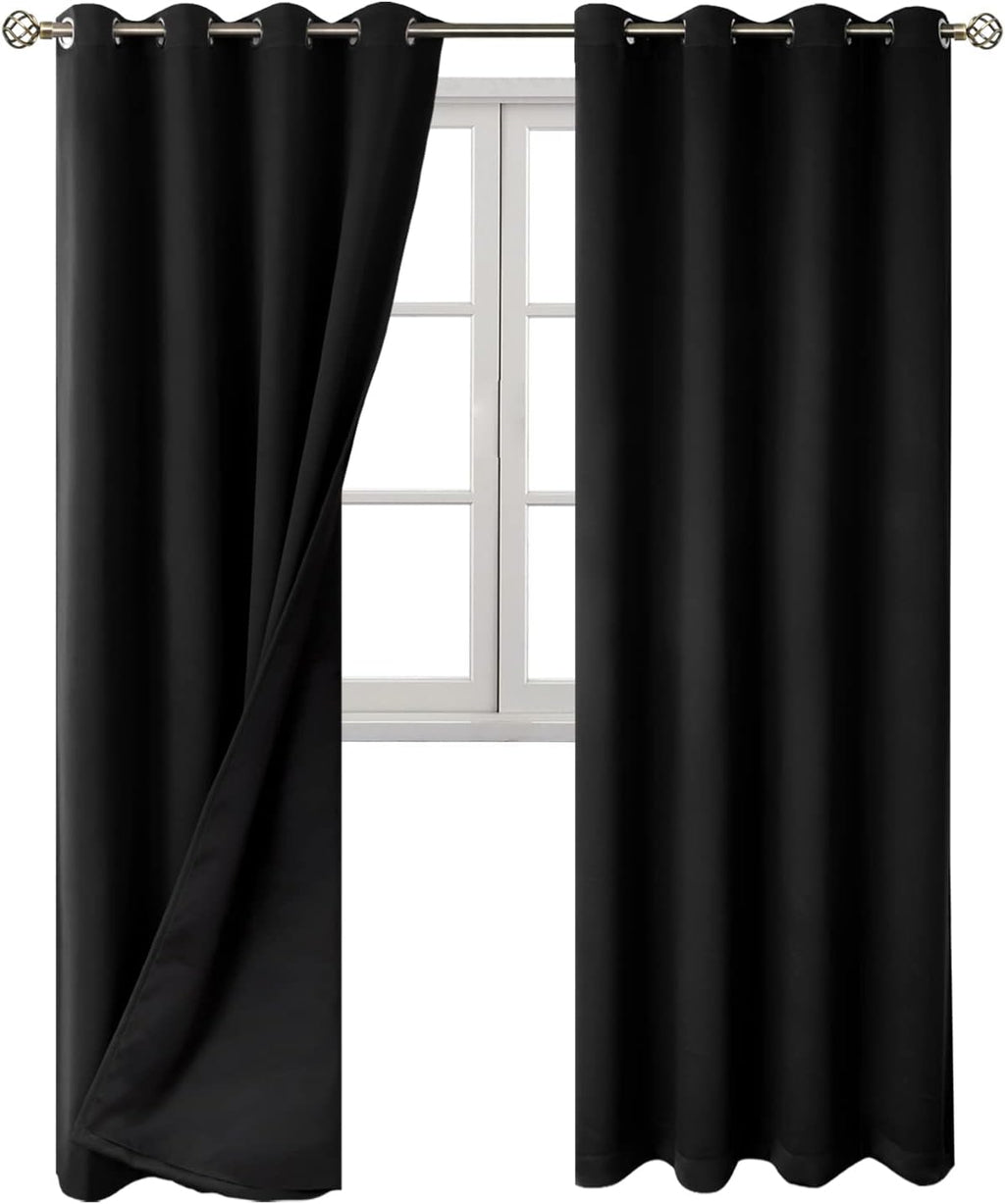 BGment 100% Blackout Curtains 108 Inch Long 2 Panles Set, Thermal Insulated Total Light Locking Soundproof Grommet Curtains & Drapes for Li…