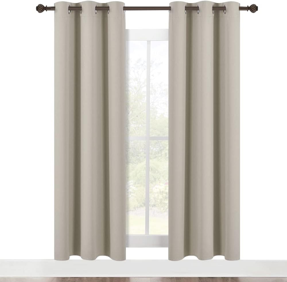 NICETOWN Modern Blackout Curtains Noise Reducing, Thermal Insulated and Privacy Room Darkening Drape Panels for Boy's Guest Room Door…