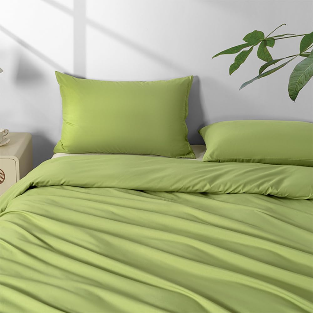 NookZuzu 2 Pack Microfiber Zipper Pillowcases, Soft Comfortable Not Shrink Olive Green Pillow Case, Standard Pillow Cases Set of 2 (20x26 I…